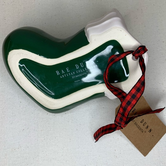 Rae Dunn Artisan Collection Ceramic Green Joy Christmas Stocking - Picture 2 of 8